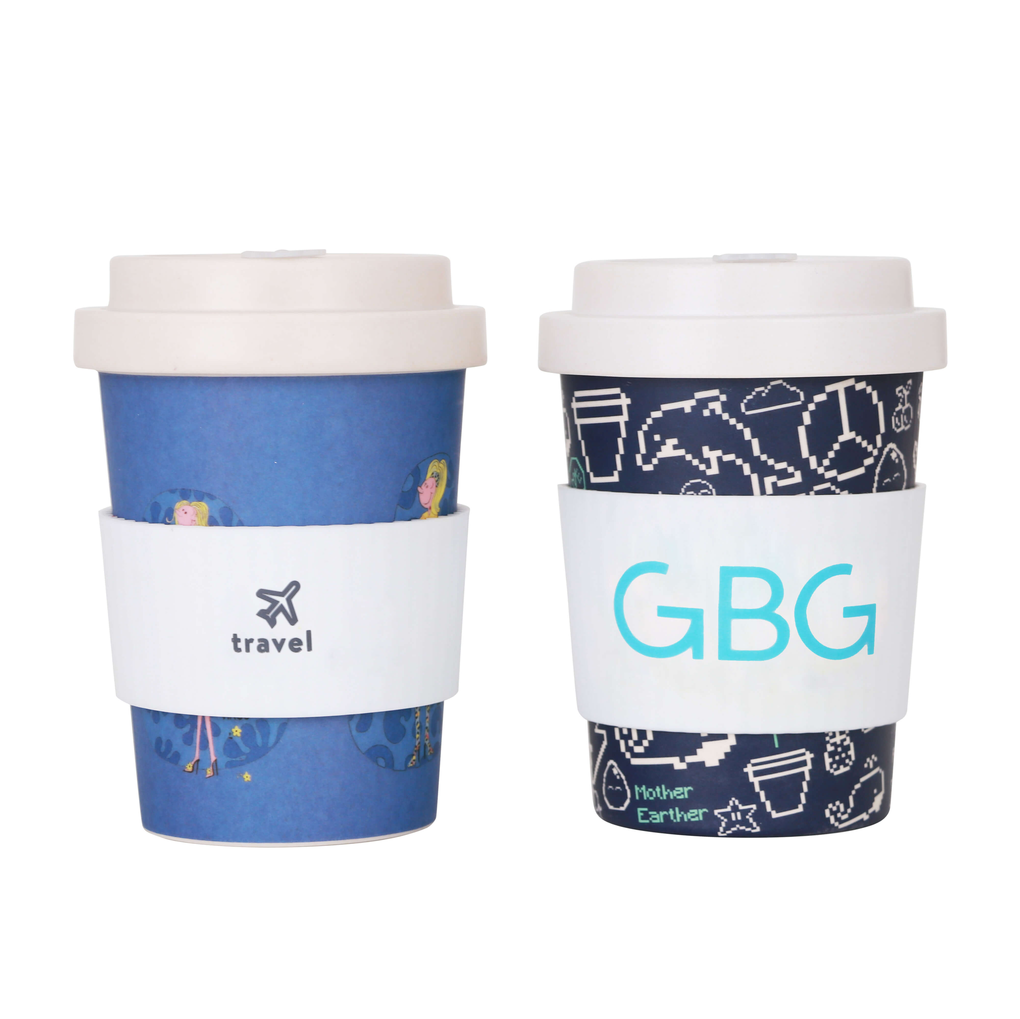 Reusable Bamboo Coffee Cup with Screw Lid